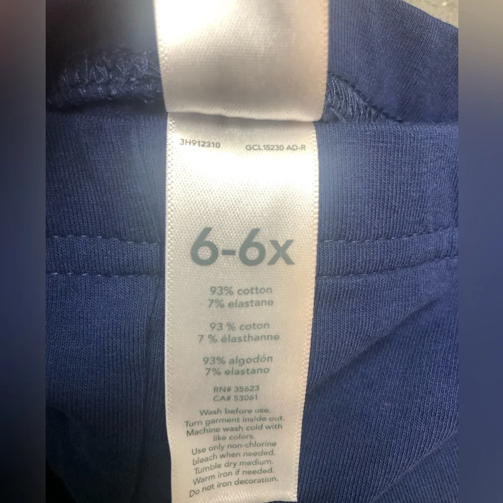 Carter’s Kid navy blue leggings, sizes: 5 and 6/6X (two available)